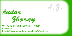 andor zboray business card